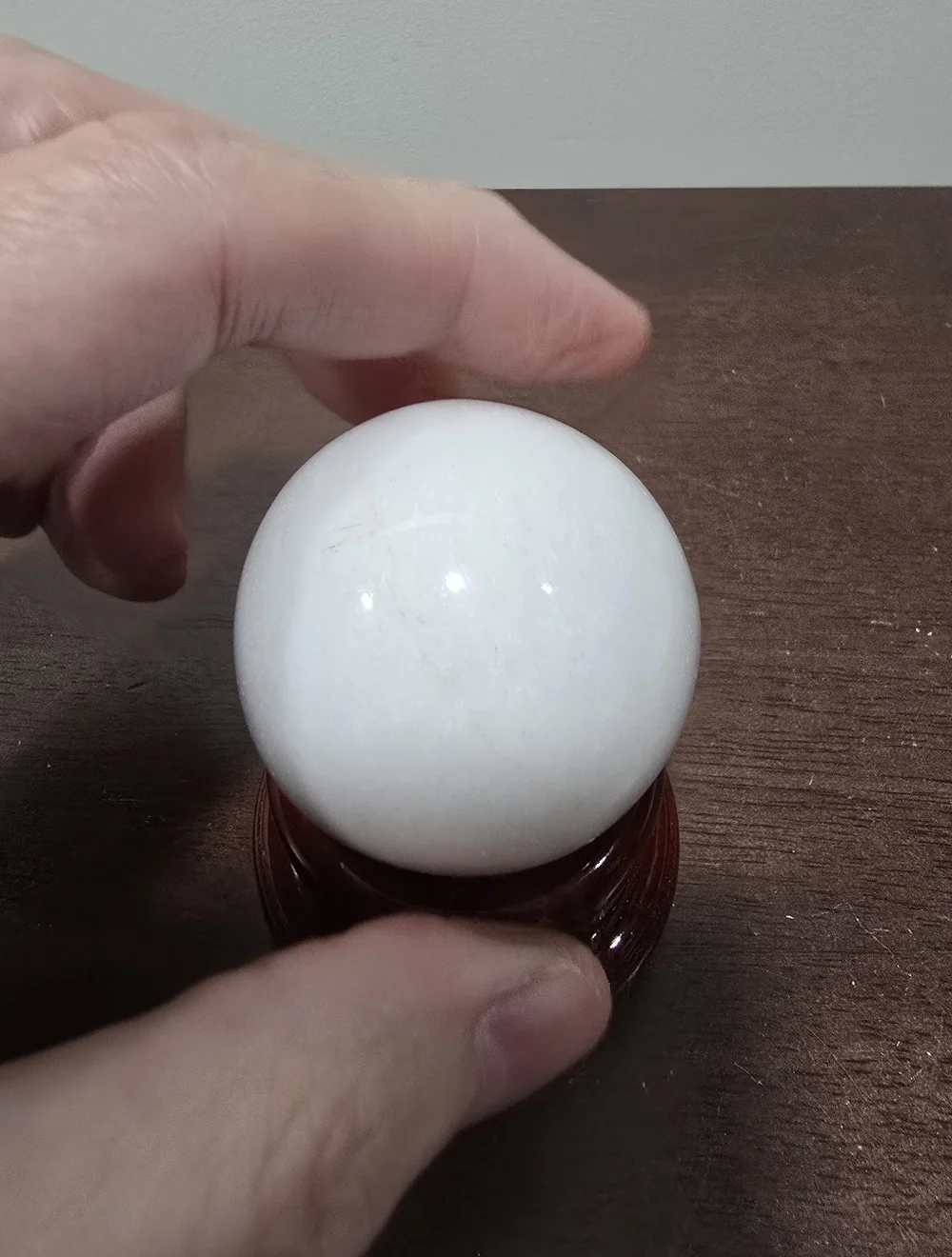 Scolecite Crystal Sphere 45 mm - Picture 4 of 9